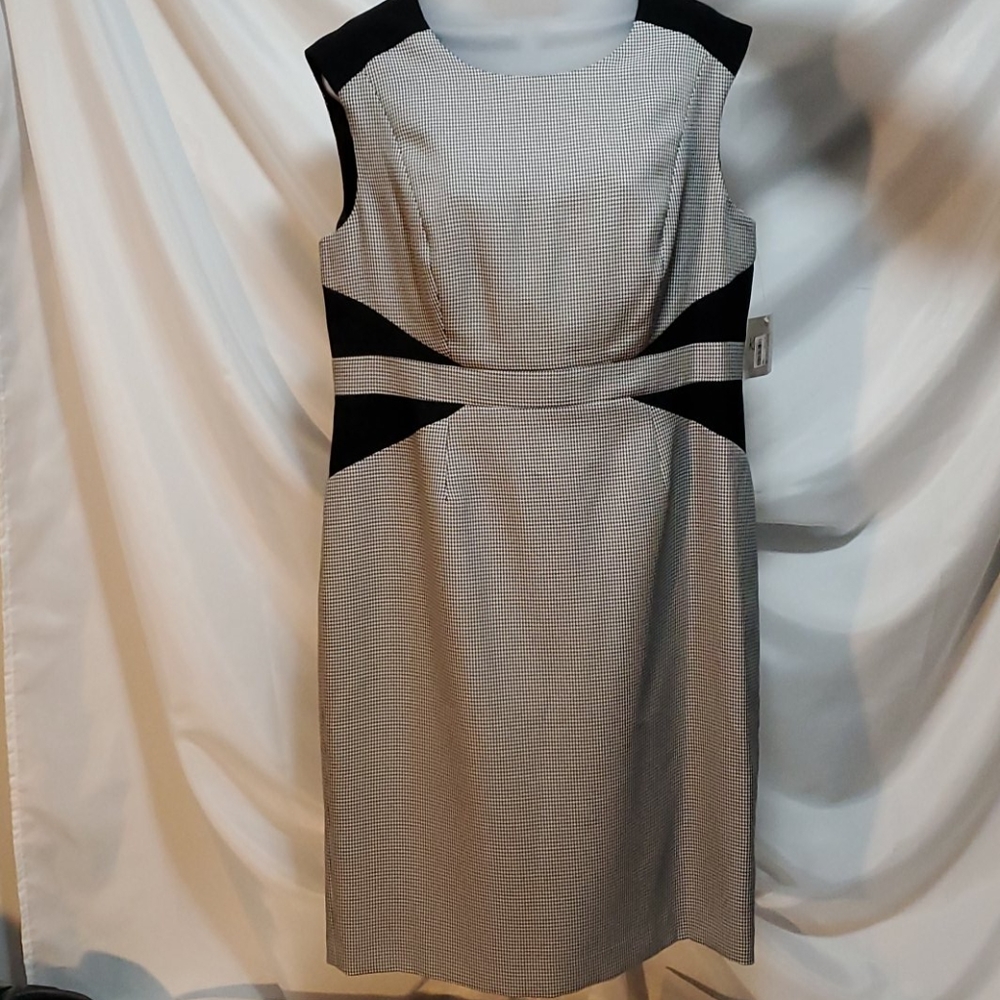 NWT Kasper Houndstooth Shift Dress Size 14P - Picture 2 of 8